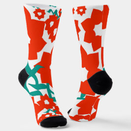Weihnachtsfest rot und weiß socken