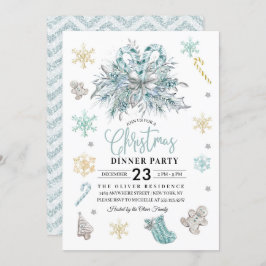 Weihnachtsfest Schneeflocken Party Einladung