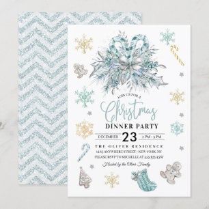Weihnachtsfest Schneeflocken Party Einladung