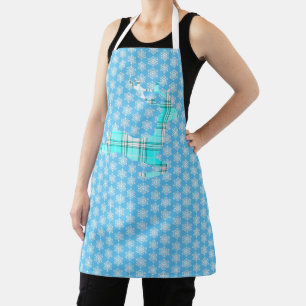 Weihnachtsfest Schürze mit Flannel Reh und Schnee