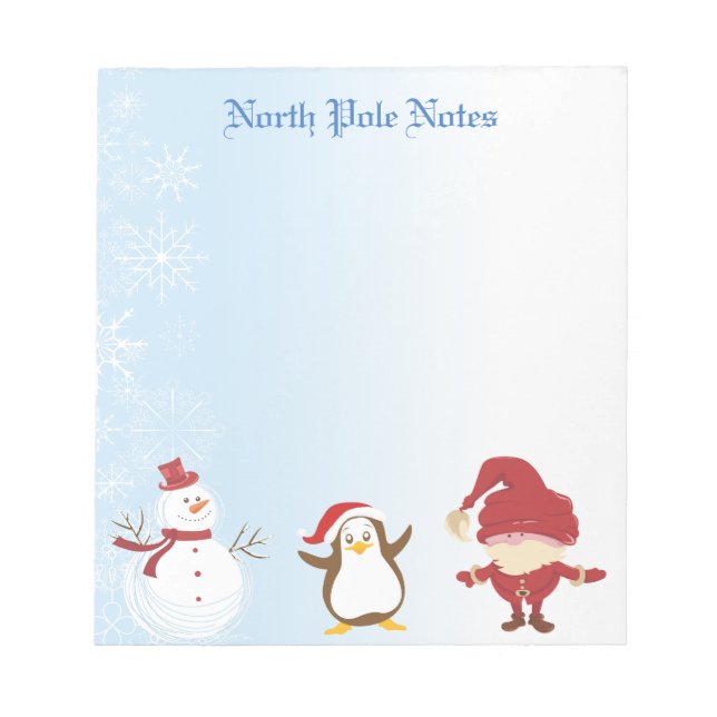 Weihnachtsfest Snowman Penguin Santa Notepads Notizblock (Vorderseite)