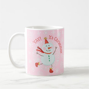 Weihnachtsfest Snowman Schneeflocken Kaffeetasse