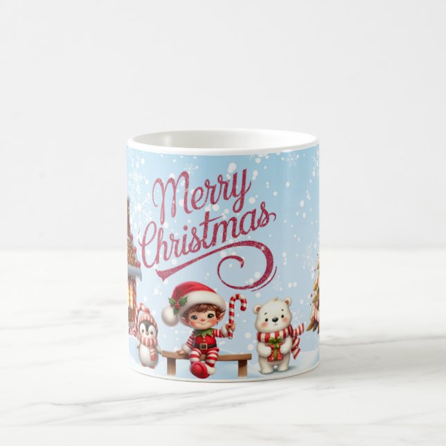 Weihnachtsfest Tasse I Elf, Pinguin & Polar Bear (Mittel)