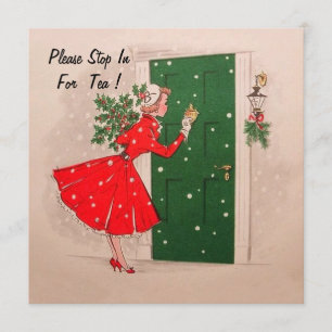 Weihnachtsfest Tea Party Einladung. Einladung