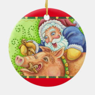 Weihnachtsfest und Weihnachtsfeier Keramikornament
