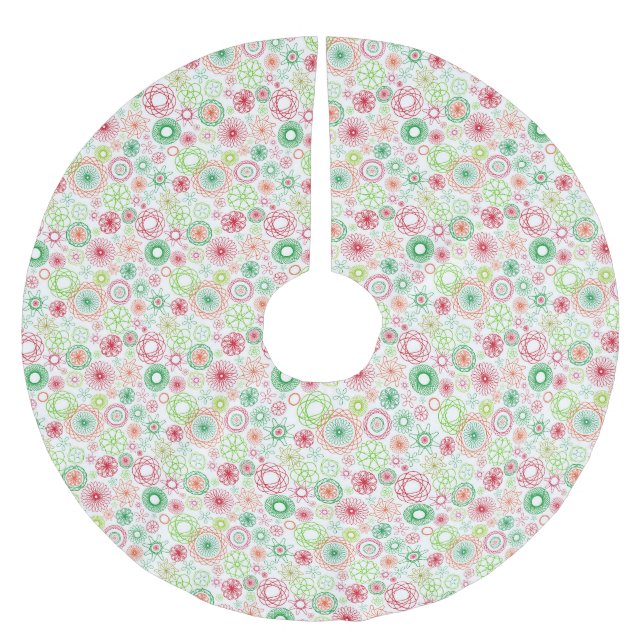 Weihnachtsfest Vintage Spiralen Polyester Weihnachtsbaumdecke (Vorderseite)