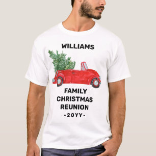 Weihnachtsfest Wiedersehen Personalisiert Red Car T-Shirt