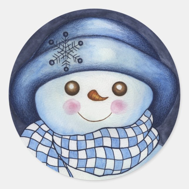 Weihnachtsfest Winter Snowman Sticker (Vorderseite)