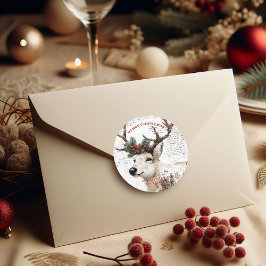 Weihnachtsfest Winterrutschfest Runder Aufkleber