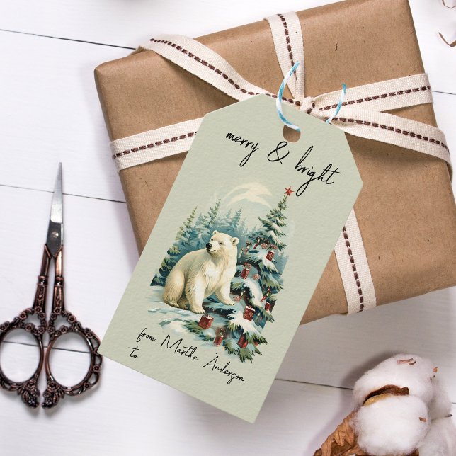 Weihnachtsfest Winterwald Polar Name Geschenkanhänger (Von Creator hochgeladen)