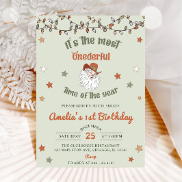 Weihnachtsfest zum ersten Geburtstag Einladung