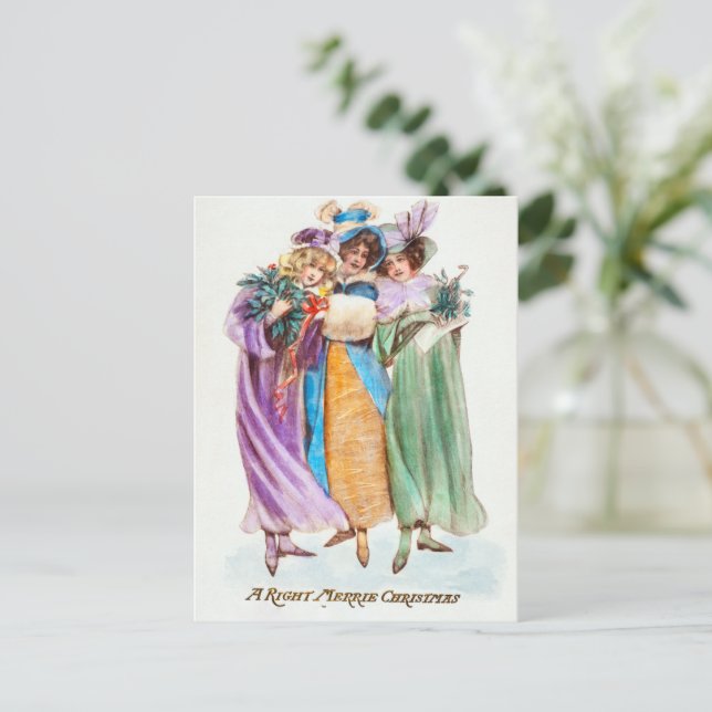 Weihnachtsfeste Feiertagspostkarte (Stehend Vorderseite)