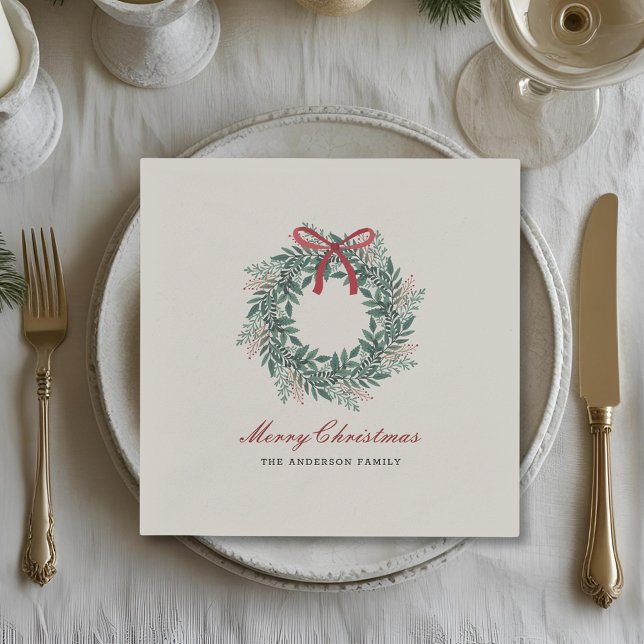Weihnachtsfestkranz Feierparty Serviette (Von Creator hochgeladen)