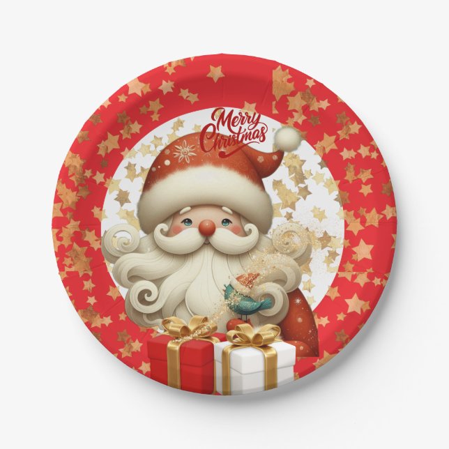 🎅Weihnachtsfestliche Dekorationsornamente Pappteller (Vorderseite)