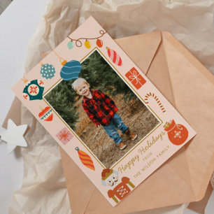 Weihnachtsfestliche Ornamente Feiertagsfoto  Feiertagskarte