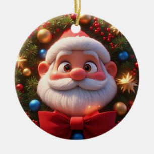 Weihnachtsfestliche Zeichentrickfigur Weihnachtsma Keramik Ornament