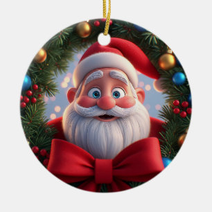 Weihnachtsfestliche Zeichentrickfigur Weihnachtsma Keramik Ornament