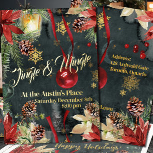 Weihnachtsfestlicher Glanz Jingle & Mingle Party Folieneinladung