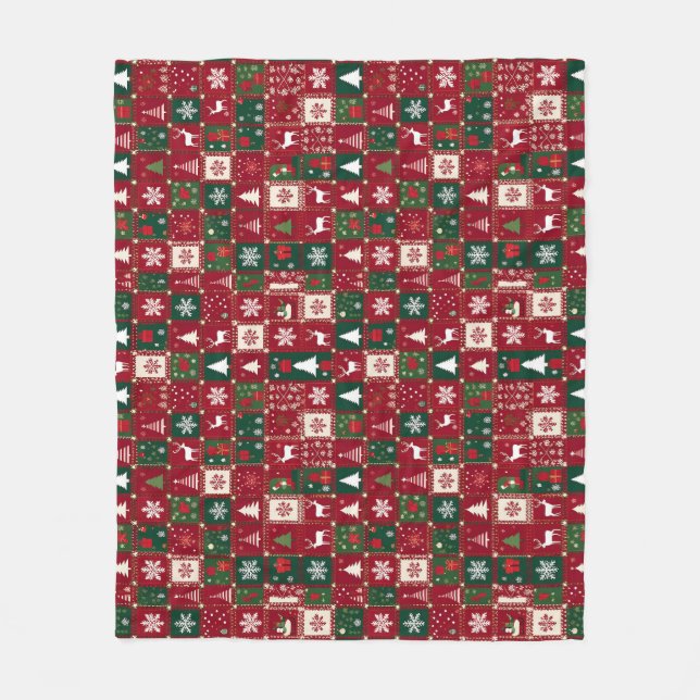Weihnachtsfestmuster Fleecedecke (Vorderseite)
