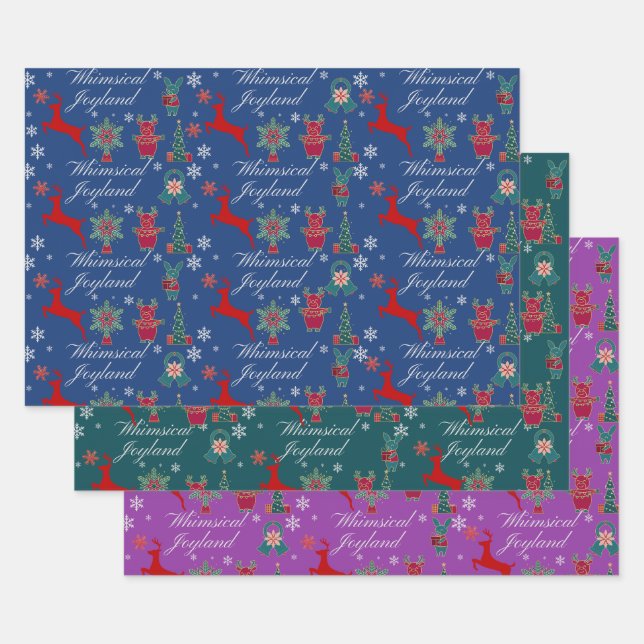 Weihnachtsfestpapier flatSheetSet von 3 Geschenkpapier Set (Set)