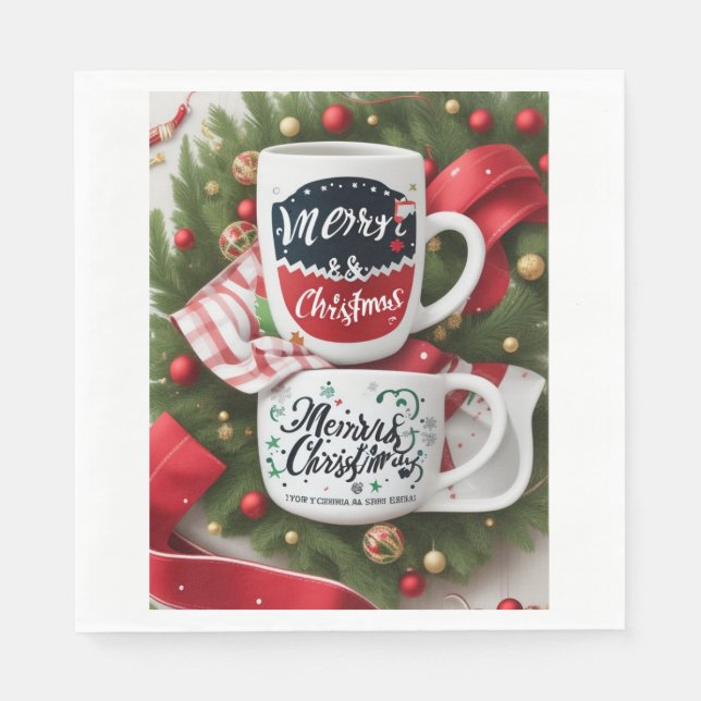 Weihnachtsfestpapier Napkin Serviette (Vorderseite)