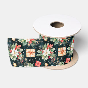 Weihnachtsfestspiele Poinsettia Blume Satinband