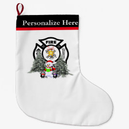 Weihnachtsfeuer-Abteilungs-Szene Großer Weihnachtsstrumpf