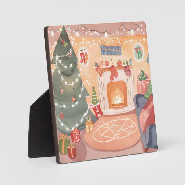 Weihnachtsfeuer für Wasserfarben Fotoplatte (Vorderseite)