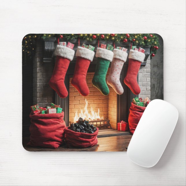 Weihnachtsfeuer mit Kohlensack Mousepad (Mit Mouse)