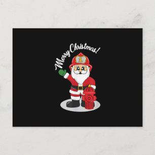 Weihnachtsfeuerwehrmann Santa Winter Feiertagspostkarte