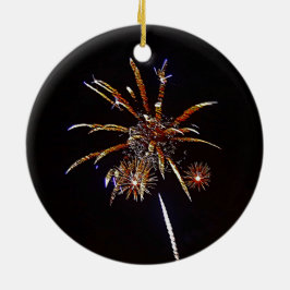 WeihnachtsFeuerwerke Keramikornament