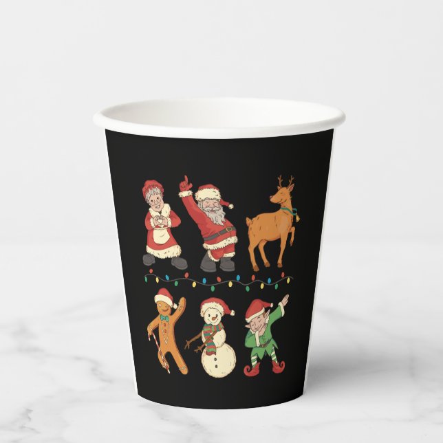 Weihnachtsfiguren tanzen pappbecher (Vorderseite)