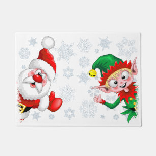 Weihnachtsfiguren von Weihnachten und Elfen stürme Fußmatte