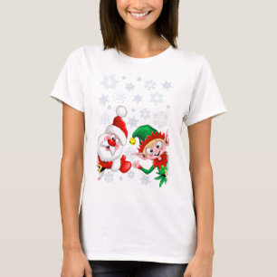 Weihnachtsfiguren von Weihnachten und Elfen stürme T-Shirt