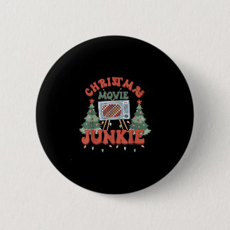 Weihnachtsfilm-Junkie Retro-Weihnachtsbaum Button
