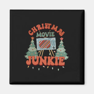 Weihnachtsfilm-Junkie Retro-Weihnachtsbaum-Weihnac Magnet