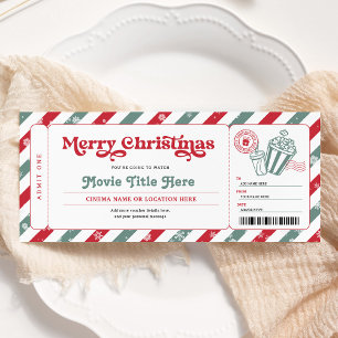 Weihnachtsfilm Nacht Geschenkticket Gutschein Einladung