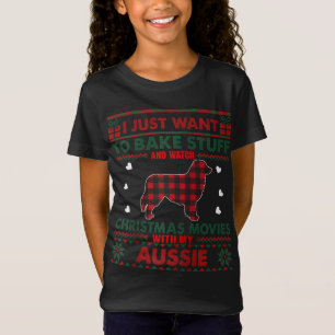 Weihnachtsfilme mit Aussie Dog Xmas hässlich Weihn T-Shirt