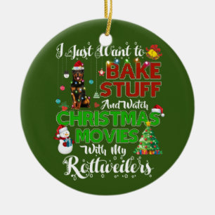 Weihnachtsfilme mit Rottweilers Keramik Ornament