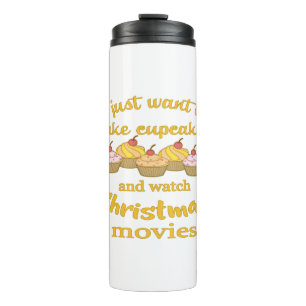 Weihnachtsfilme und Backen Thermosbecher