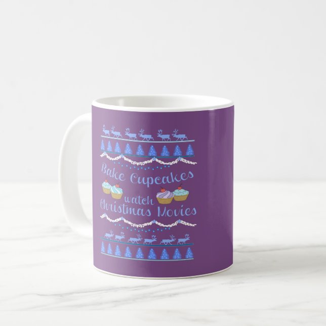 Weihnachtsfilme und Cupcakes Kaffeetasse (Vorderseite Links)