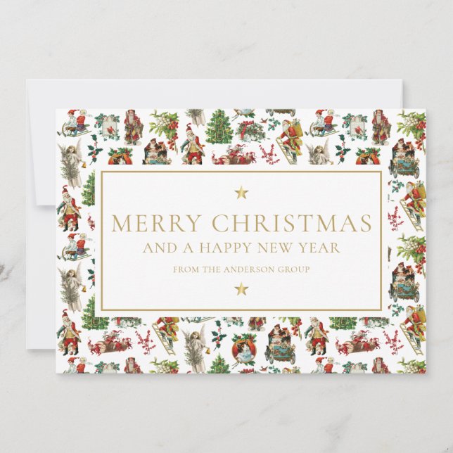 Weihnachtsfirma Vintage Feiertagskarte (Vorderseite)
