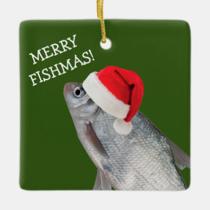 Weihnachtsfisch Keramikornament