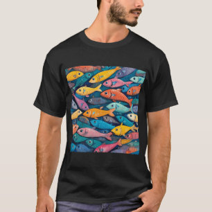 Weihnachtsfisch US-Flagge Xmas patriotisch Fischen T-Shirt
