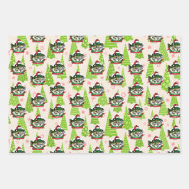 Weihnachtsfisch Weihnachtsmannmütze Funny Fishing Geschenkpapier Set