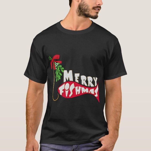 Weihnachtsfischen - Frohe Fishmas T-Shirt (Vorderseite)