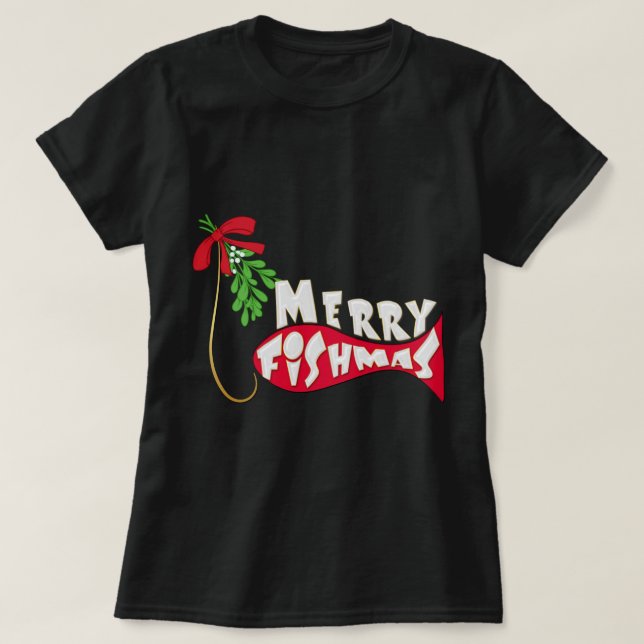 Weihnachtsfischen Shirt - Frohe Fishmas (Design vorne)