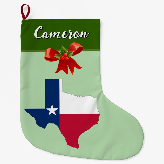 Weihnachtsflagge des Staates Texas Großer Weihnachtsstrumpf (Vorderseite)