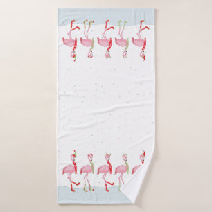 Weihnachtsflamingo Badehandtuch