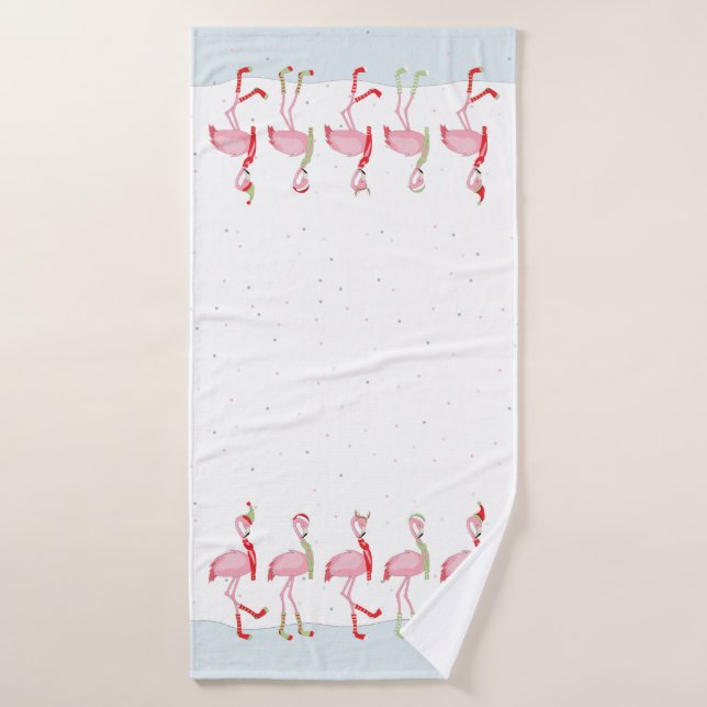 Weihnachtsflamingo Badehandtuch (Badehandtuch)